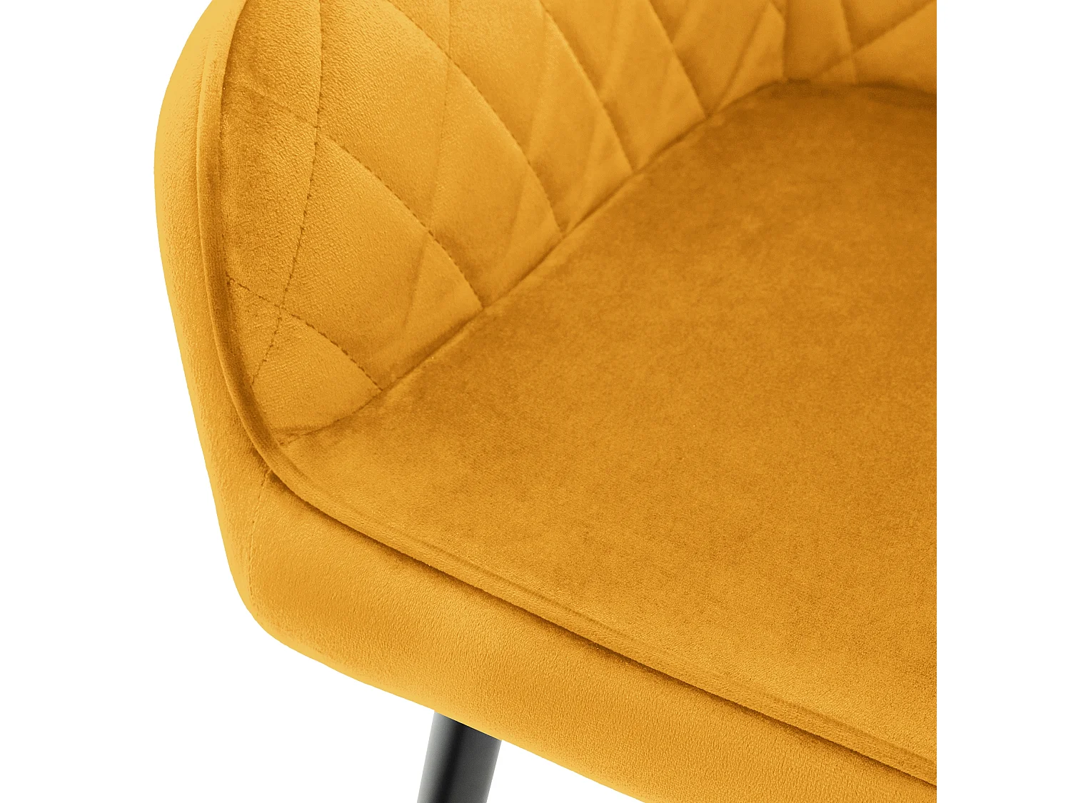 Lot de 2x chaises de salle à manger rembourrée en velours fauteuils salon ocre