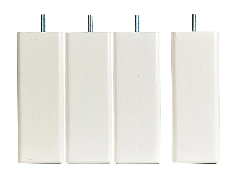 BELLECOUR LITERIE | Pied de lit carré en bois Blanc Hauteur 20 cm (vendu à l'unité)