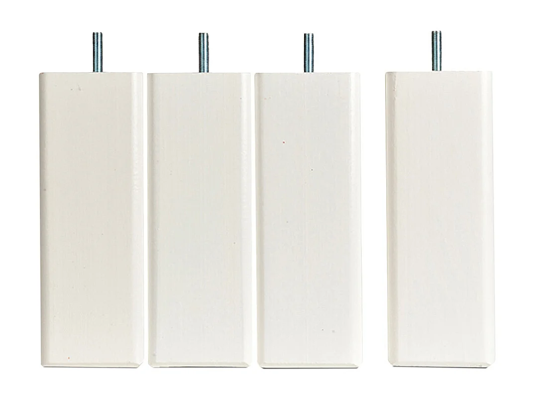 BELLECOUR LITERIE | Pied de lit carré en bois Blanc Hauteur 20 cm (vendu à l'unité)