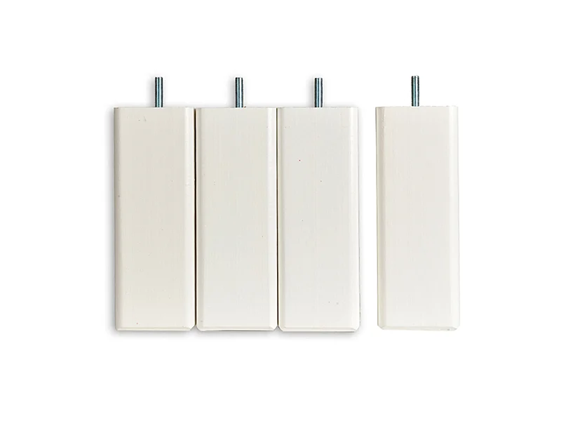 BELLECOUR LITERIE | Jeu de pieds de lit carrés en bois Blancs Hauteur 20 cm (lot de 4)