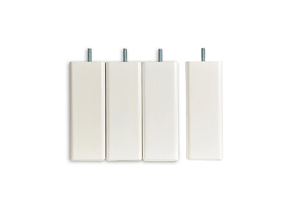 BELLECOUR LITERIE | Jeu de pieds de lit carrés en bois Blancs Hauteur 15 cm (lot de 4)