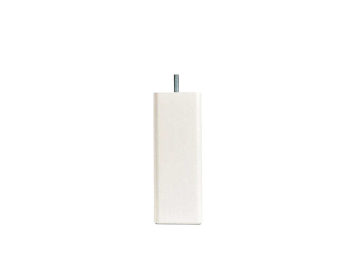 Pieds de lit carré bois 15 cm - lot de 4 - Blanc