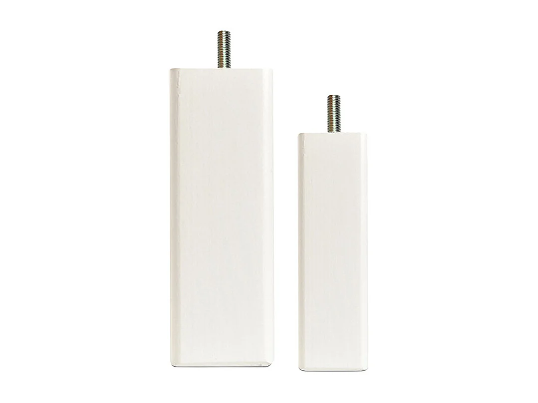 BELLECOUR LITERIE | Pied de lit carré en bois Blanc Hauteur 15 cm (vendu à l'unité)