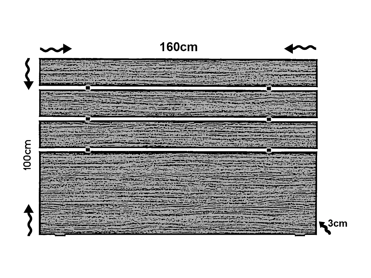 Tête de lit moderne style épuré Fustinga 160cm Noyer