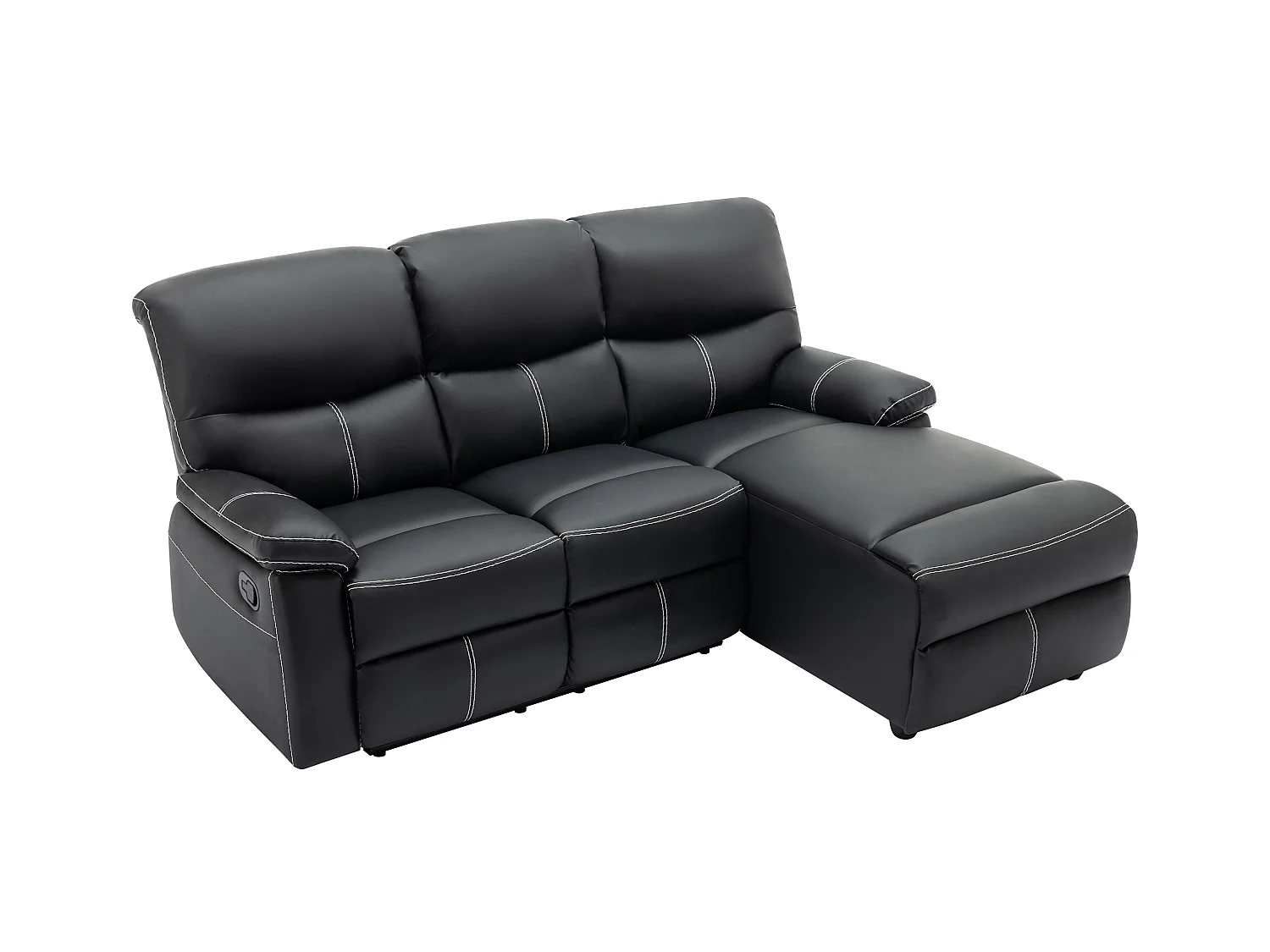 Eckrelaxsofa - Ecke rechts - Kunstleder - Schwarz - CANBY