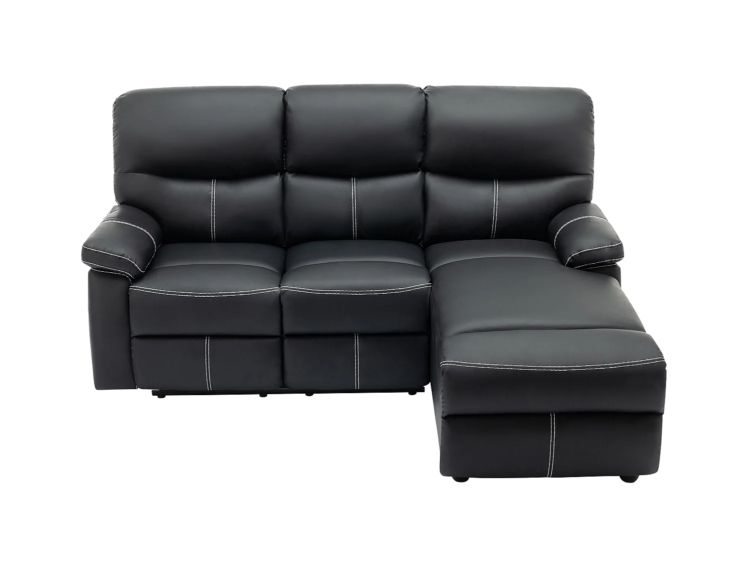 Eckrelaxsofa - Ecke rechts - Kunstleder - Schwarz - CANBY