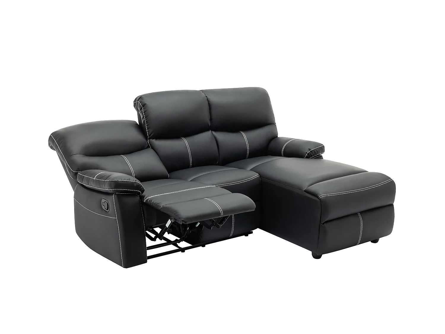 Eckrelaxsofa - Ecke rechts - Kunstleder - Schwarz - CANBY