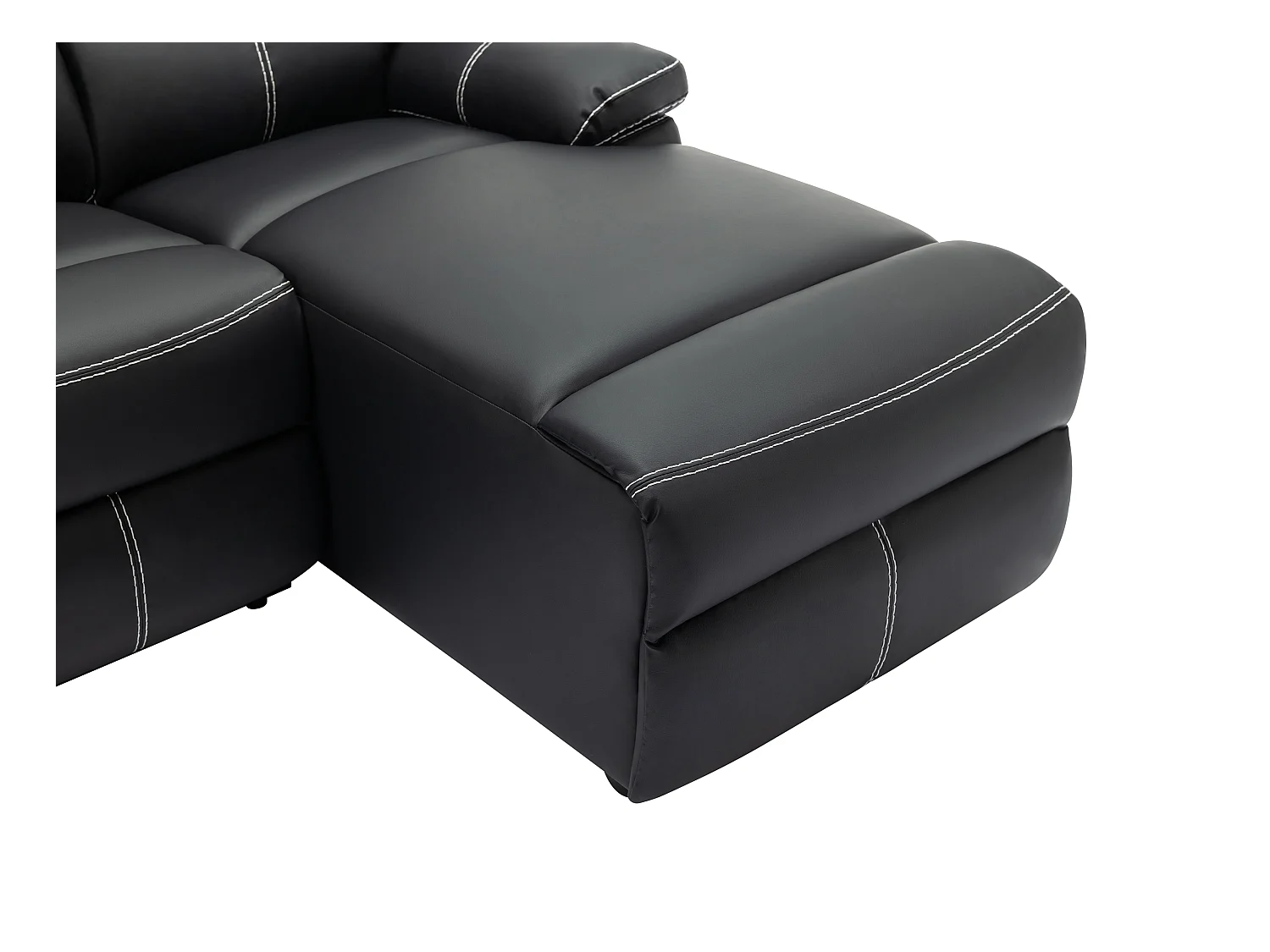 Eckrelaxsofa - Ecke rechts - Kunstleder - Schwarz - CANBY