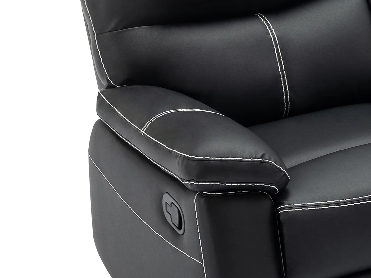 Canapé d'angle droit relax en simili noir CANBY