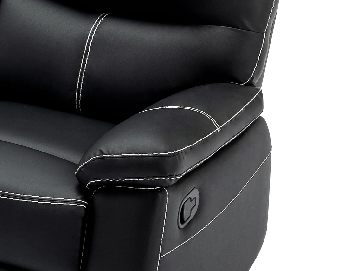 Eckrelaxsofa - Ecke links - Kunstleder - Schwarz - CANBY