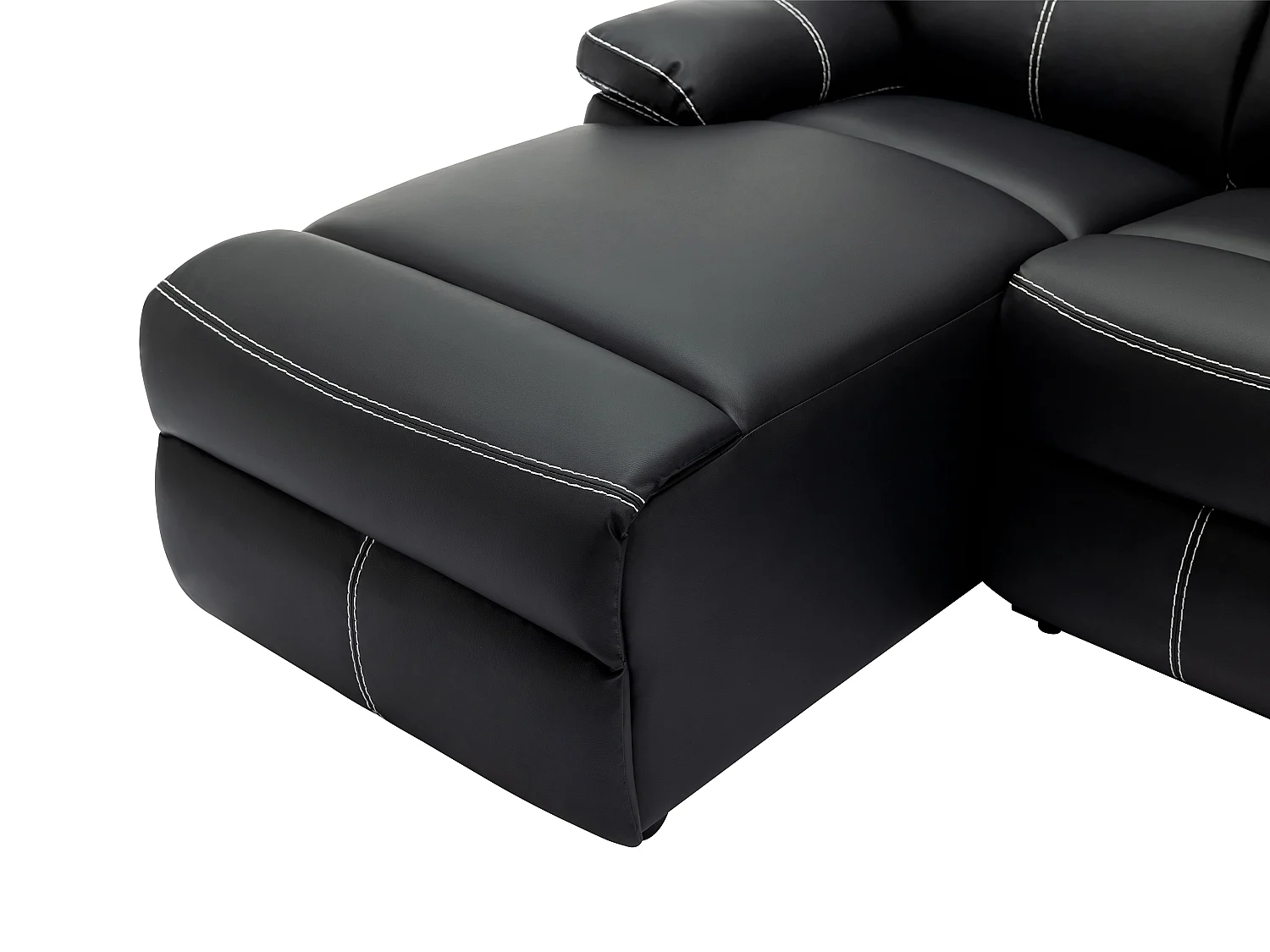 Eckrelaxsofa - Ecke links - Kunstleder - Schwarz - CANBY