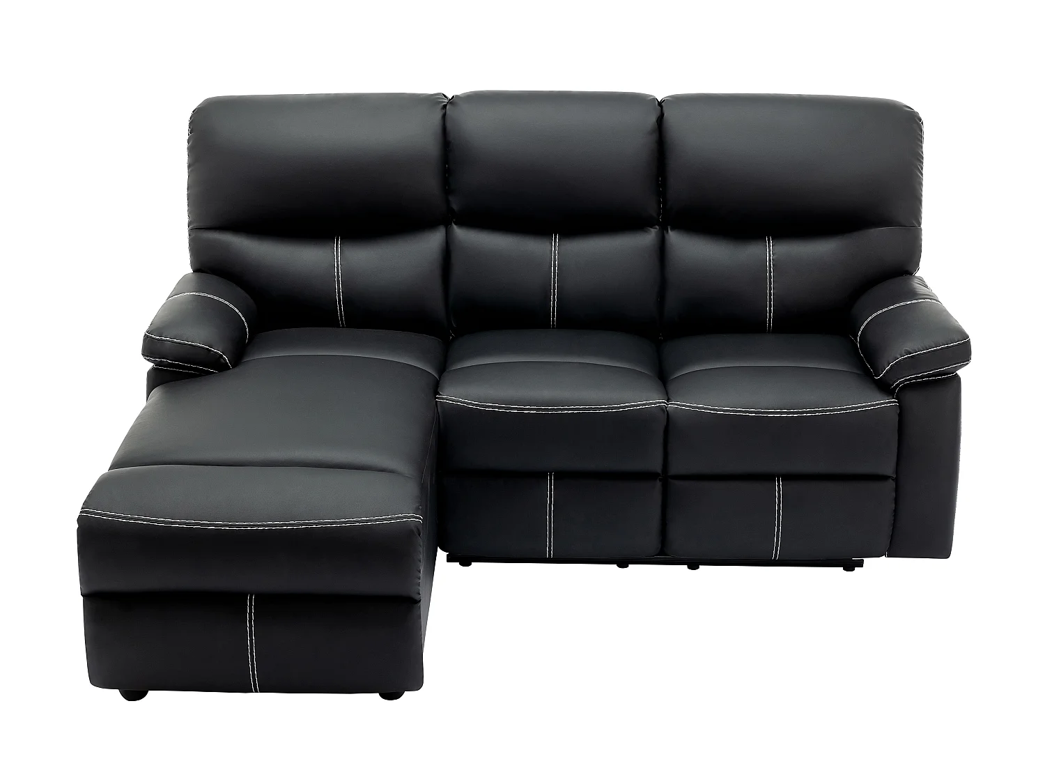 Eckrelaxsofa - Ecke links - Kunstleder - Schwarz - CANBY