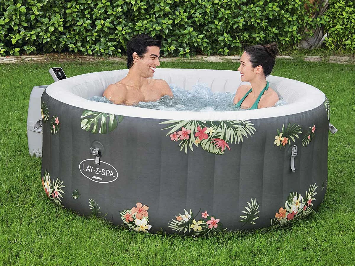 Spa Hinchable Bestway Lay-Z-Spa Aruba 170x66cm para 3 Personas con Airjet y Cobertor