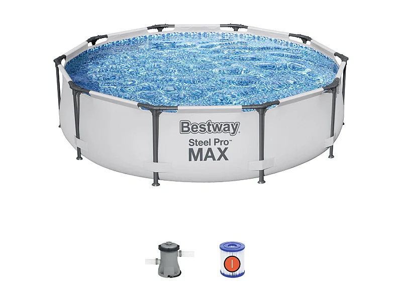 Piscina Desmontable Tubular Bestway Steel Pro Max 305x76 cm con Depuradora Cartucho 1.249 L/H