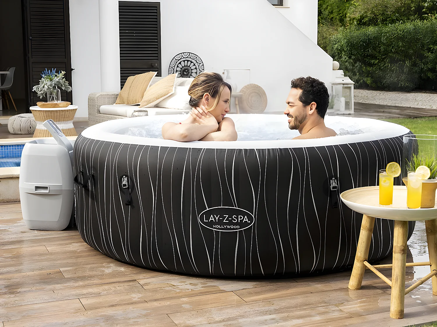 Spa gonflable Lay-Z-Spa Hollywood rond Airjet 4/6 places - Bestway