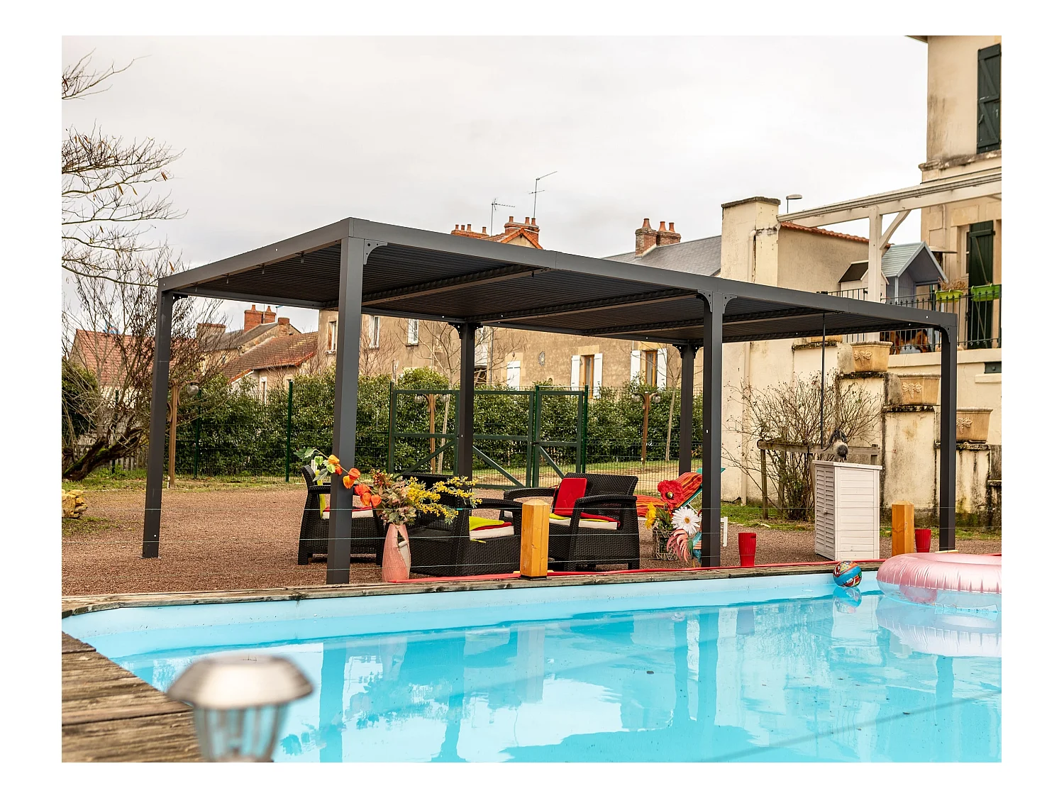 Habrita Pergola bioclimatique 21.52m² gris anthracite - per3660bi
