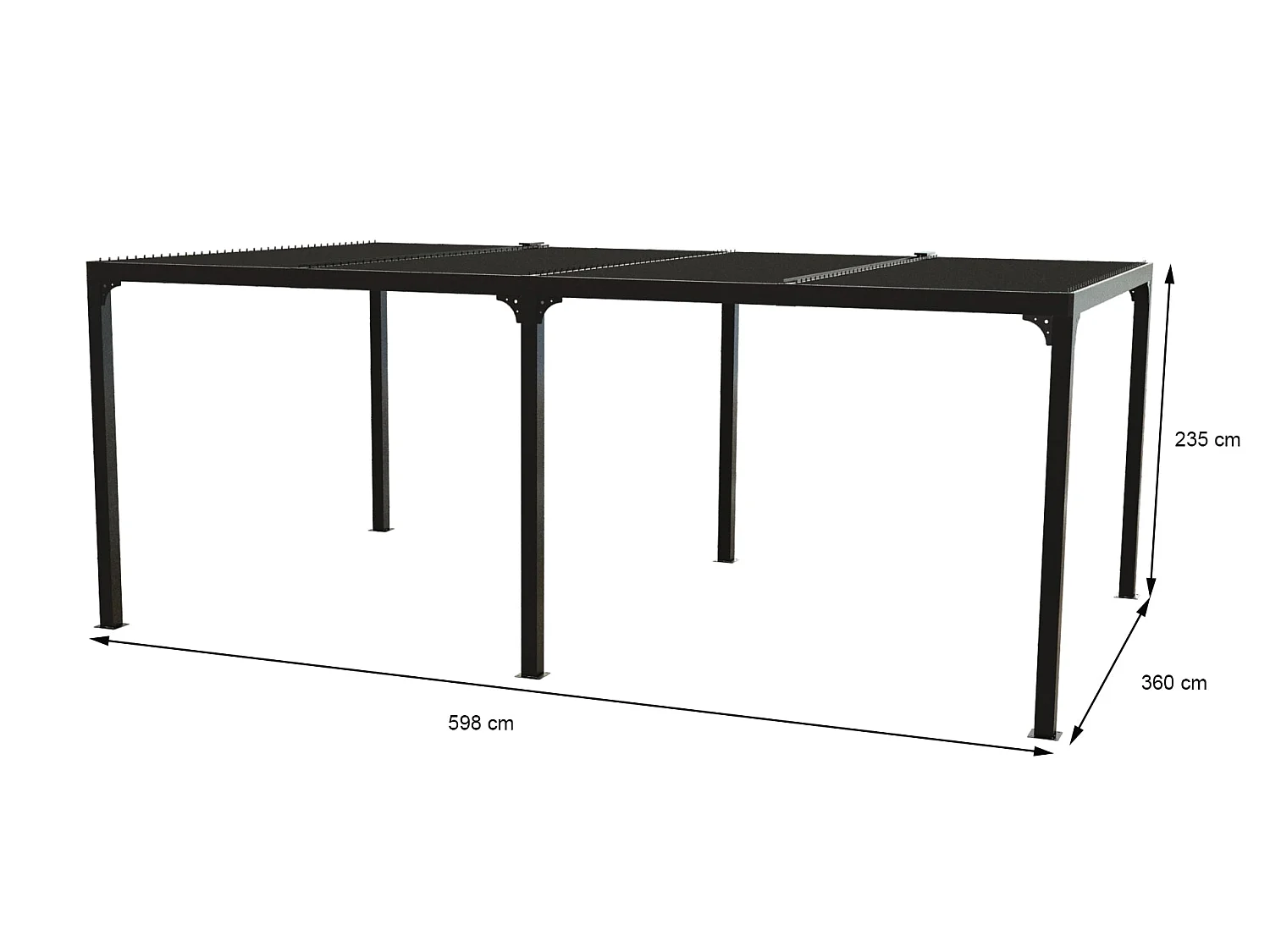 Habrita Pergola bioclimatique 21.52m² gris anthracite - per3660bi