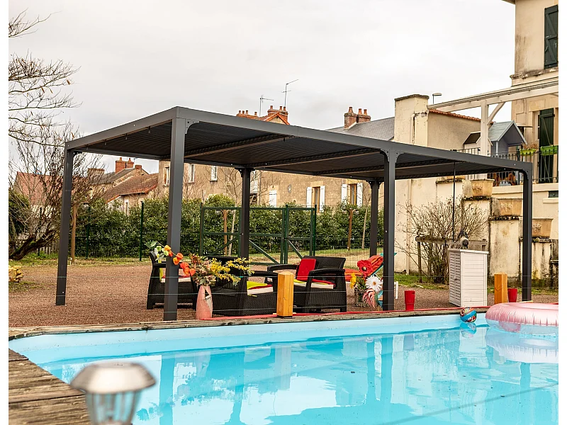 Habrita Pergola bioclimatique 21.52m² gris anthracite - per3660bi