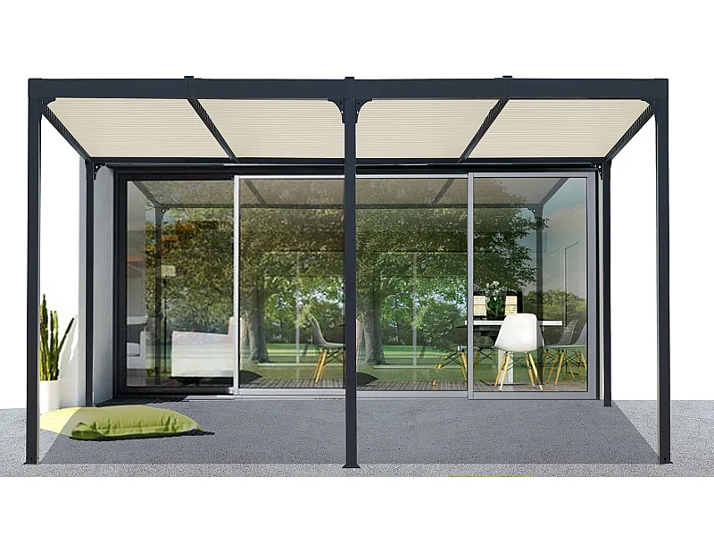 Habrita Pergola bioclimatique xxl 21.52m² gris anthracite - per3660biw