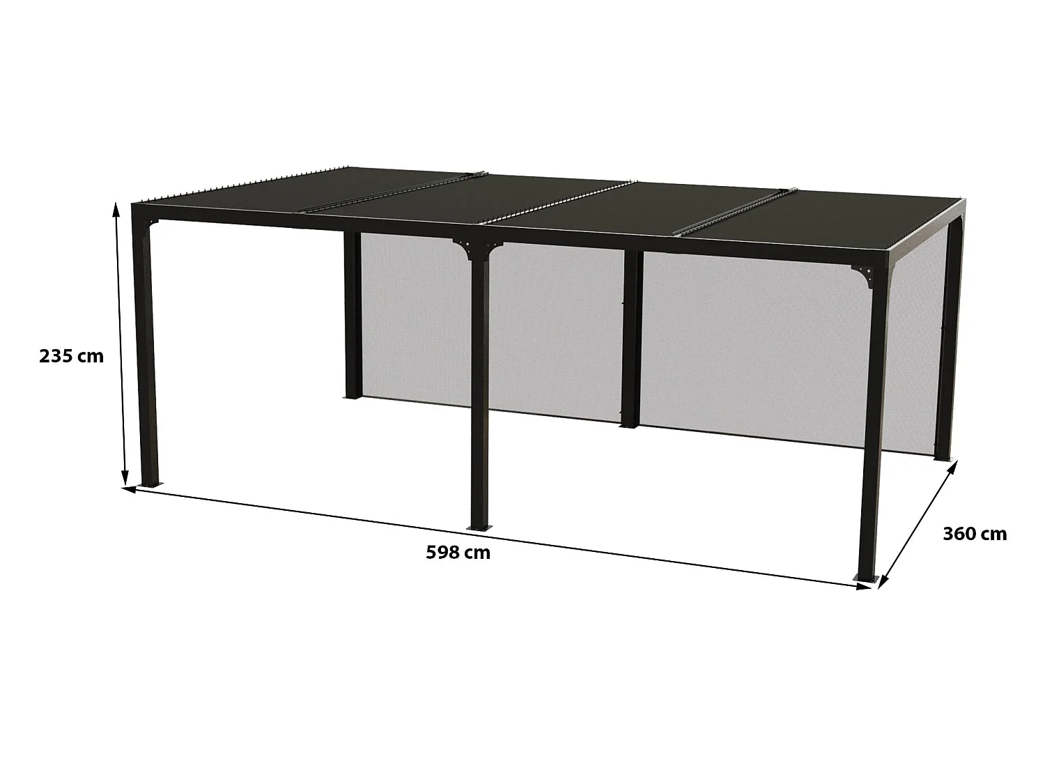Habrita Pergola bioclimatique xxl 21.52m² gris anthracite - per3660biw
