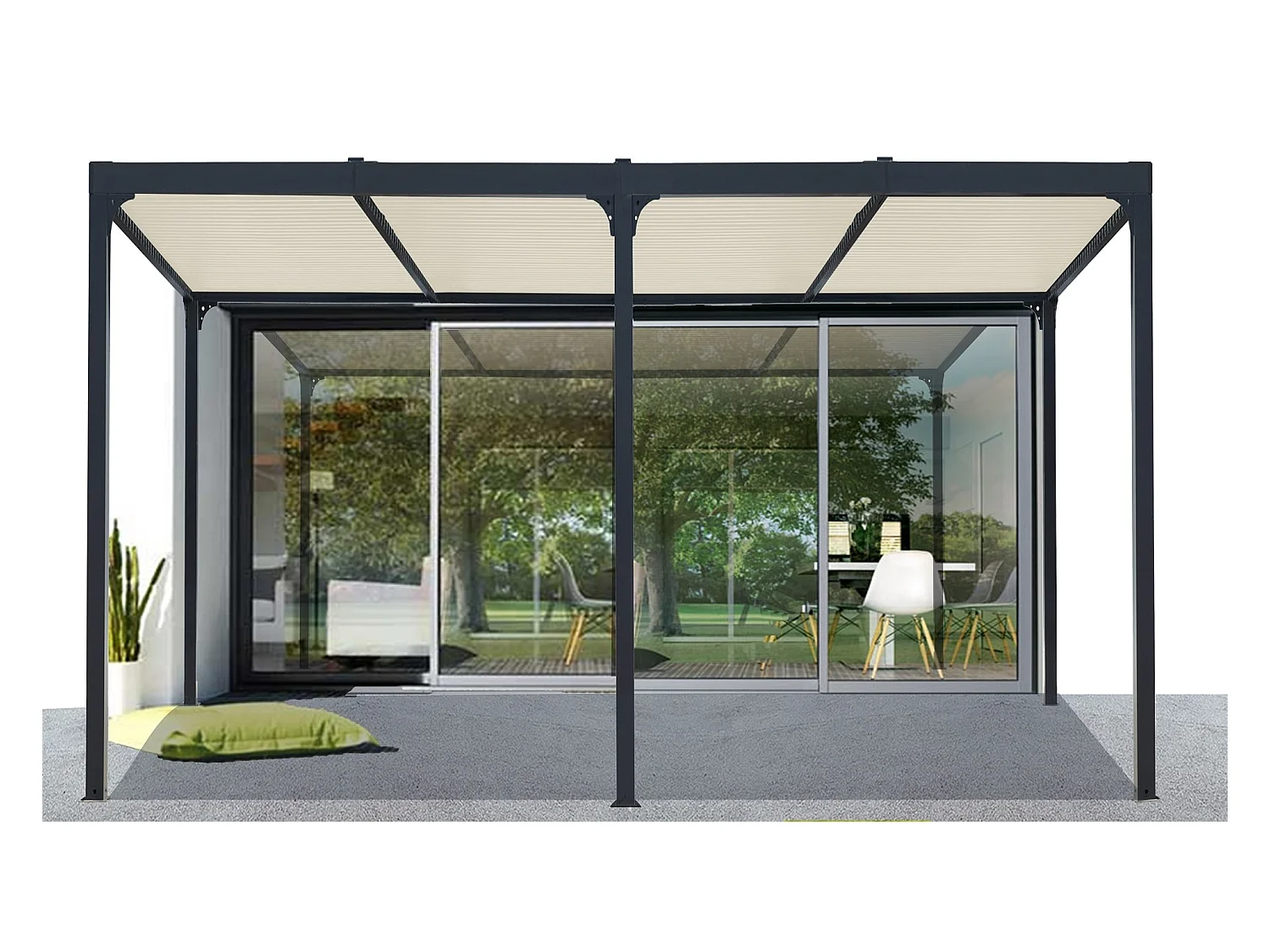 Habrita Pergola bioclimatique xxl 21.52m² gris anthracite - per3660biw