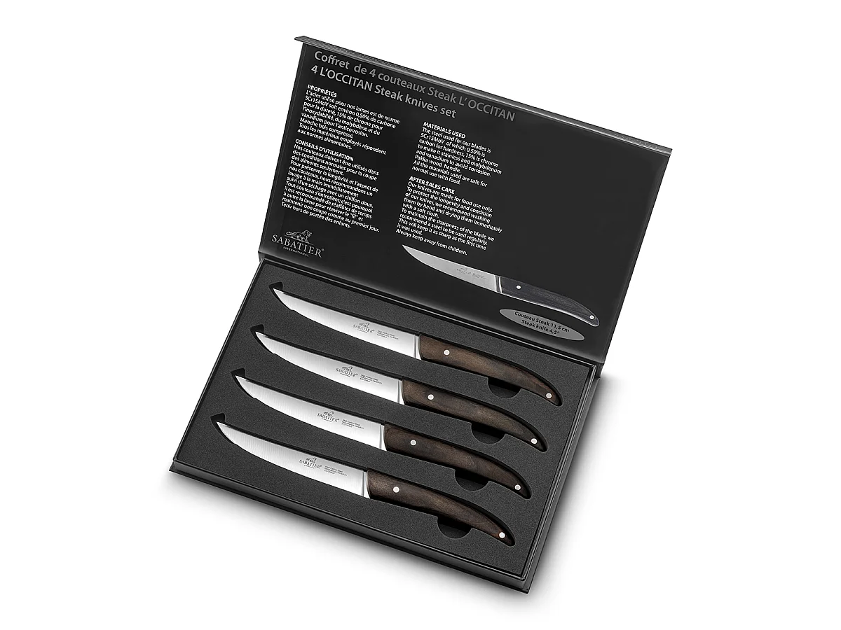 Lion Sabatier Coffret 4 couteaux à steak 11,5cm bois - 901080