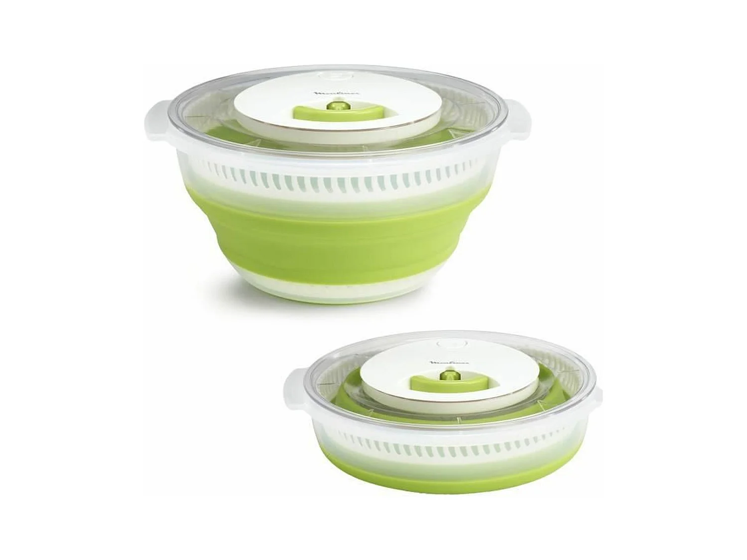 Essoreuse à salade rétractable 4 L antidérapante - Vert-blanc