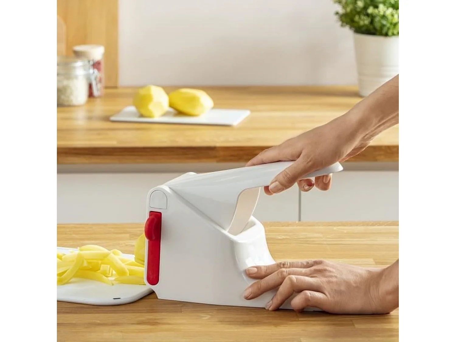 Moulinex Coupe frites et légumes manuel, Large grille 7 x 7 cm, Lames inox