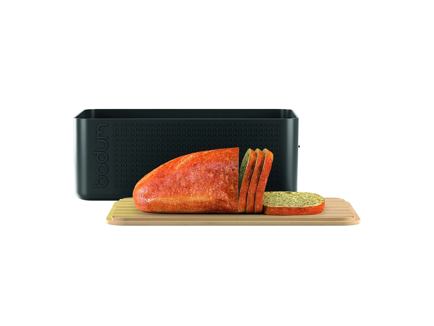 Boîte à pain avec couvercle 37 cm en bambou noir