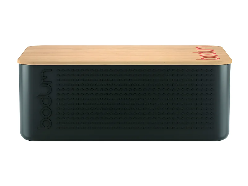 Boîte à pain avec couvercle 37 cm en bambou noir