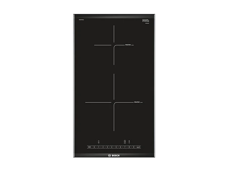 Table de cuisson vitrocéramique BOSCH PIB375FB1E - 2 foyers induction - QuickStart - Sécurité enfants