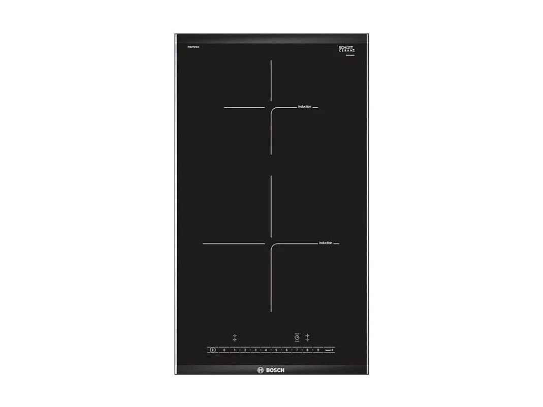 Table de cuisson vitrocéramique BOSCH PIB375FB1E - 2 foyers induction - QuickStart - Sécurité enfants