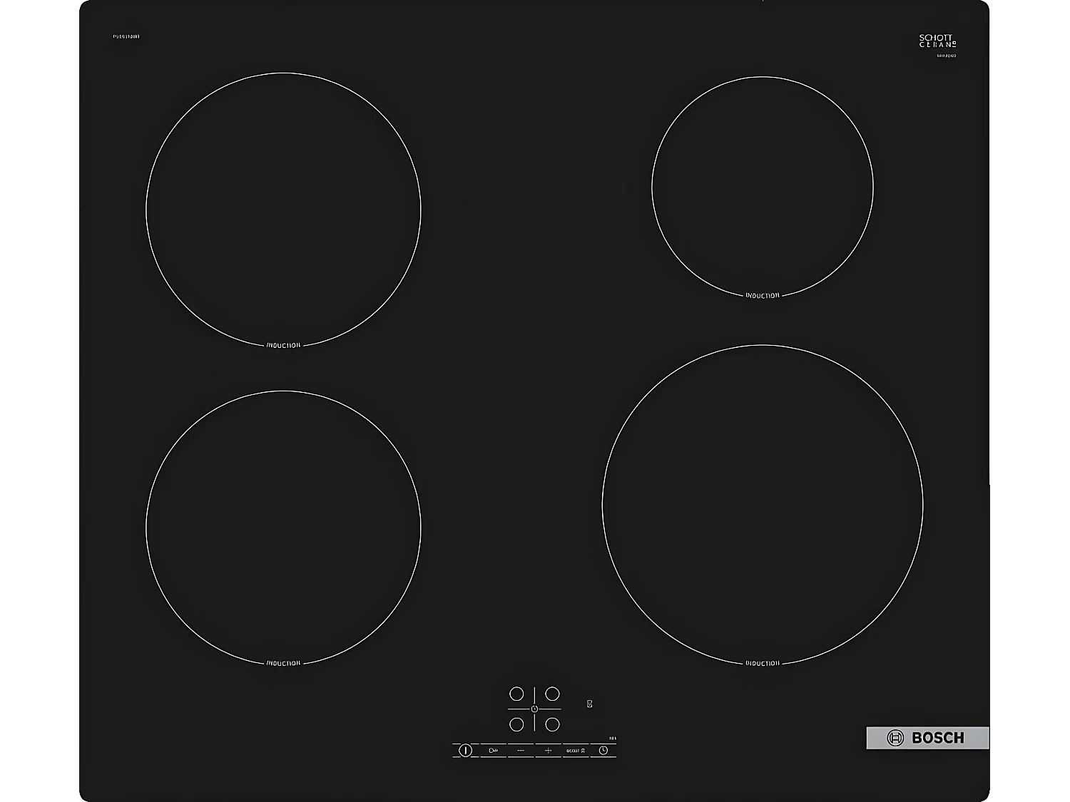 Bosch Table de cuisson induction 60cm 4 feux 4600w noir - PUE61RBB5E