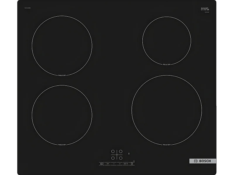 Bosch Table de cuisson induction 60cm 4 feux 4600w noir - PUE61RBB5E
