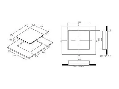 Rosieres Table de cuisson vitrocéramique 60cm 4 feux 6500w noir - rh64ct2