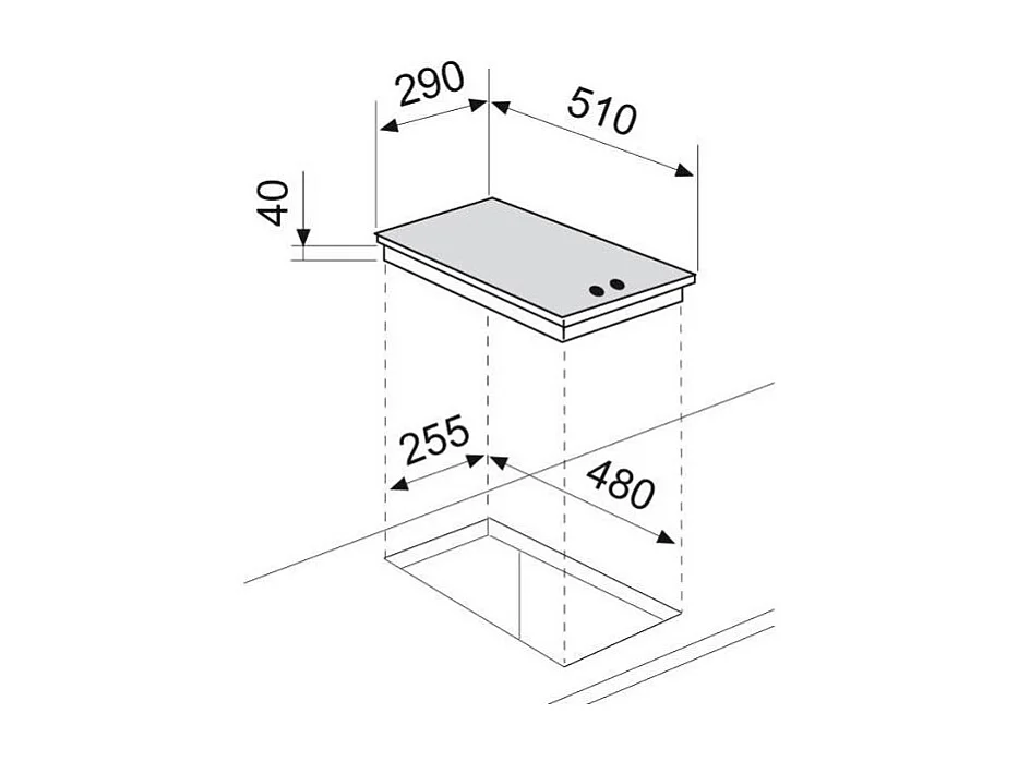 Plaque gaz GLEM 4000W 29cm, GT32WH