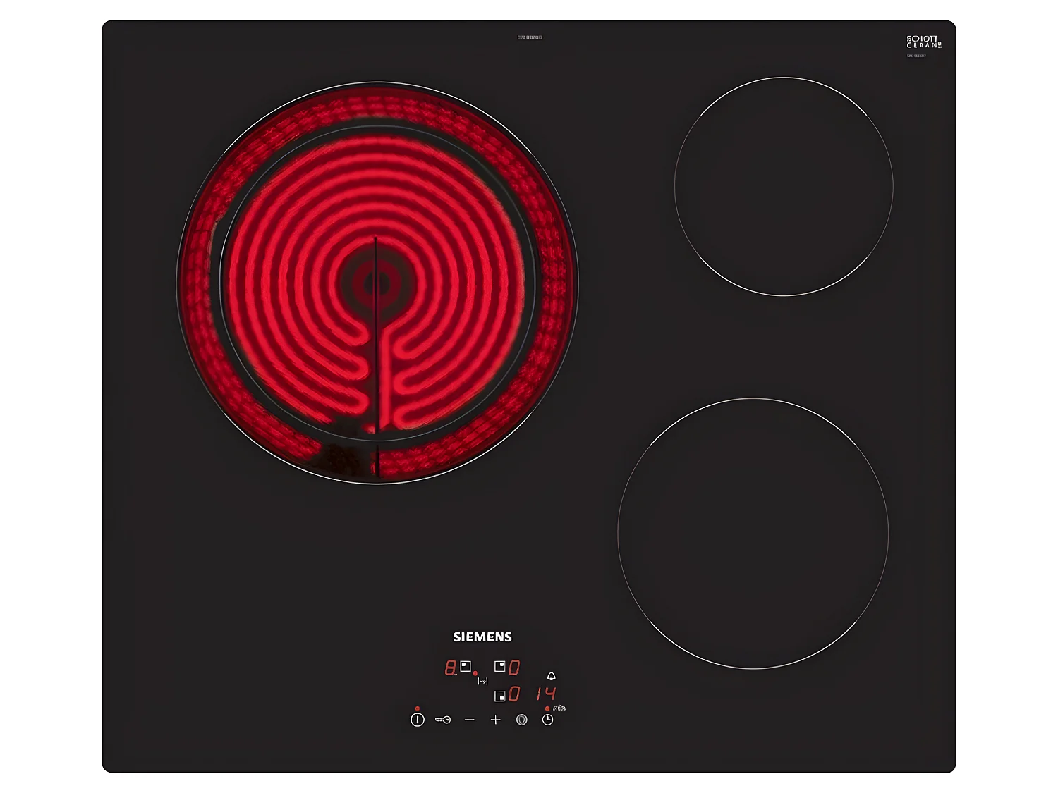 Siemens Table de cuisson vitrocéramique 60cm 3 feux 5700w noir - ET61RBKB8E