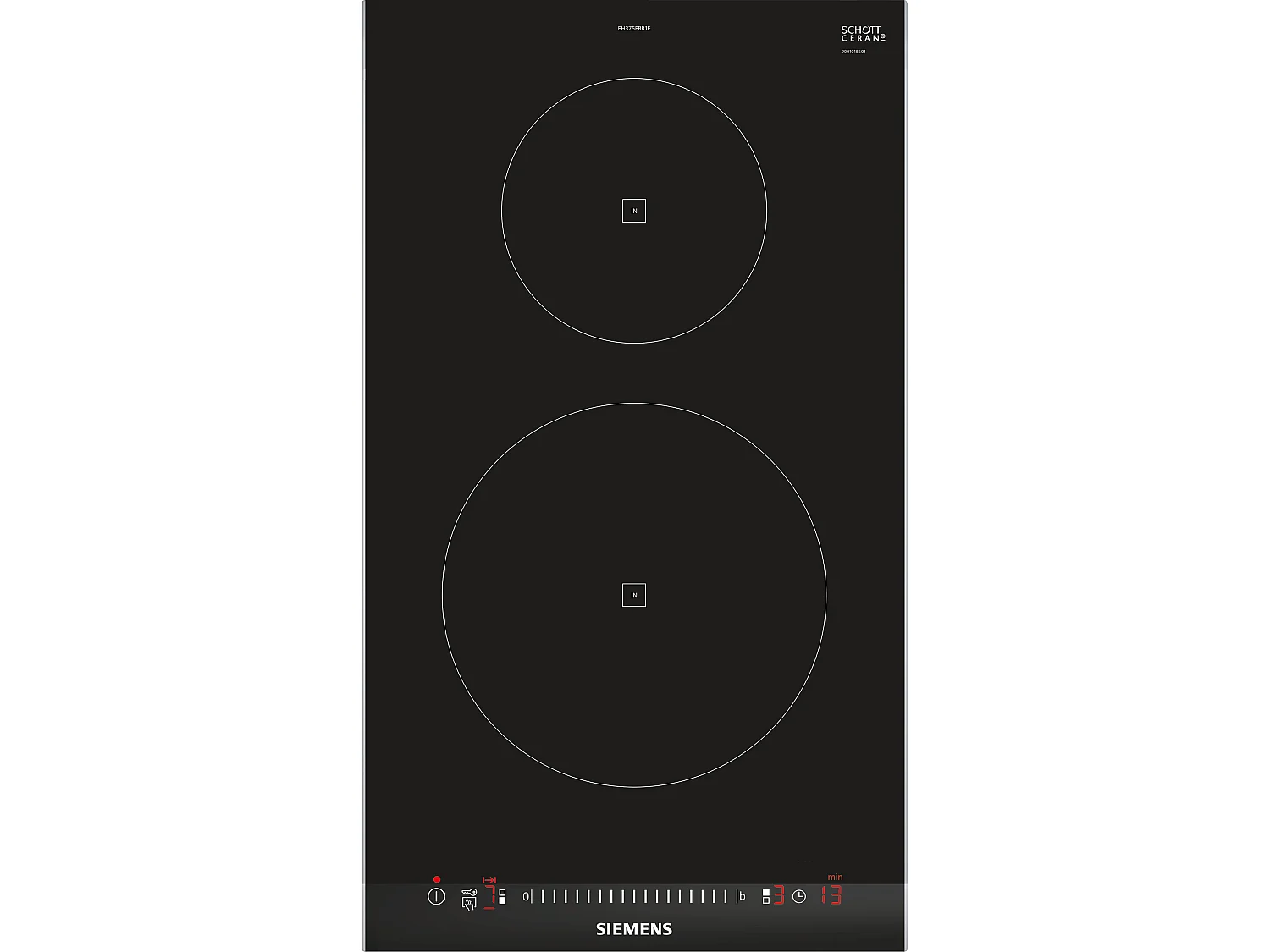 Siemens Domino induction 30cm 2 feux 3700w noir - eh375fbb1e