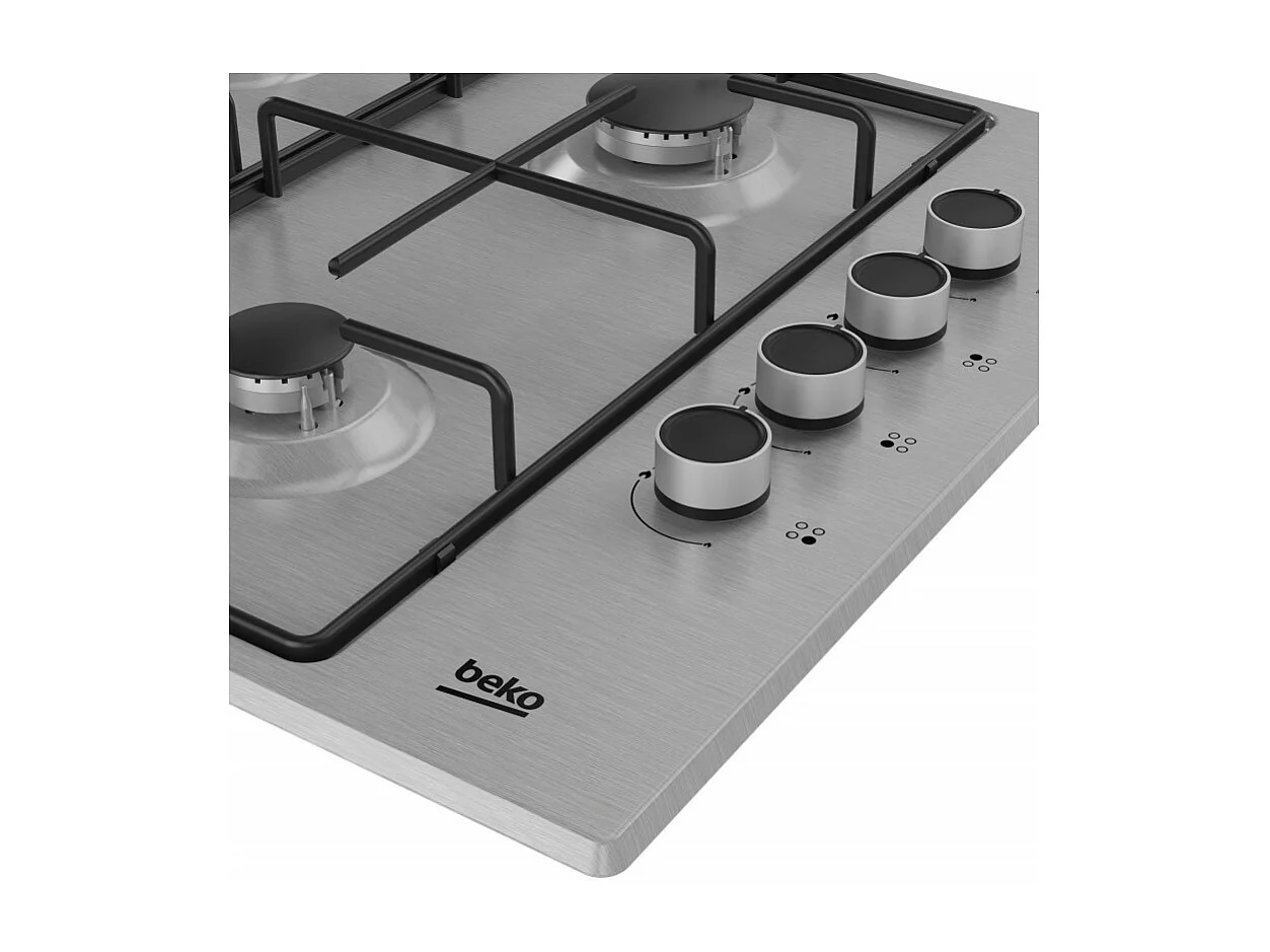 Plaque gaz BEKO 61cm, HIGG64123SX