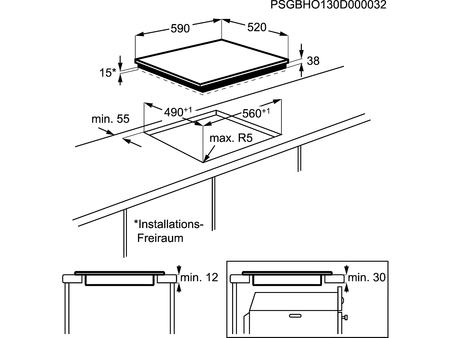 Electrolux Table de cuisson vitrocéramique 60cm 4 feux 7100w noir - ehf6547fok-old