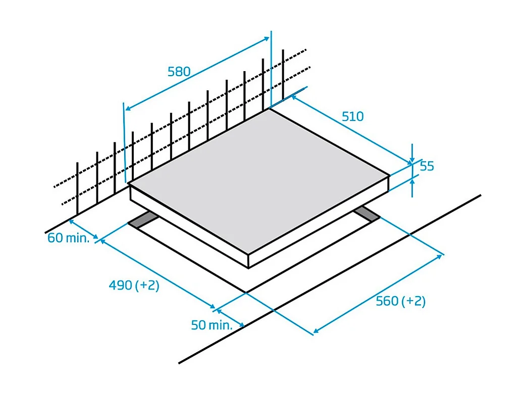 Plaque induction BEKO 7700W 58cm, HII63200MTB