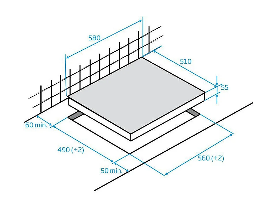 Plaque induction BEKO 7700W 58cm, HII63200MTB