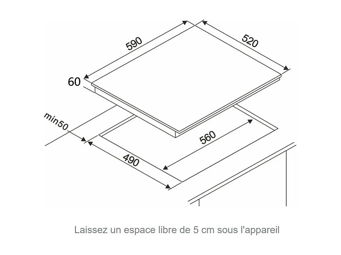 Plaque induction FAGOR 7200W 59cm, FAI3546