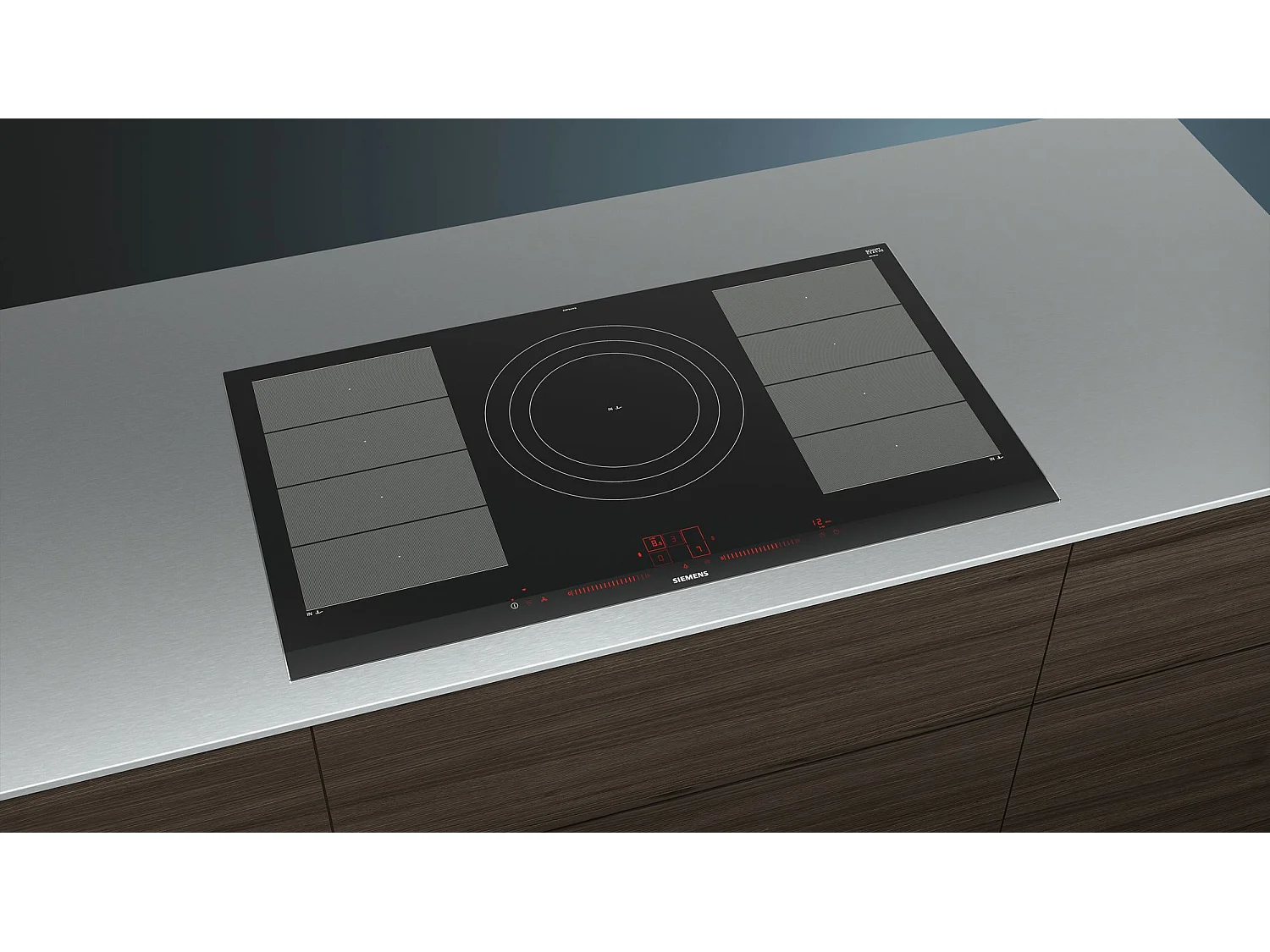 Siemens Table de cuisson à induction 90cm 5 feux 11100w flexinduction noir - ex975lvv1e
