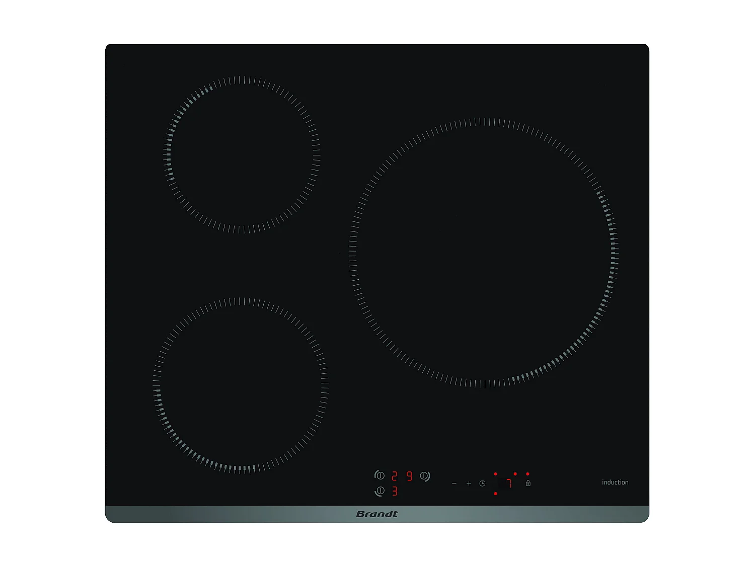 Brandt Table de cuisson induction 60cm 3 feux 7200w - bpi6314b