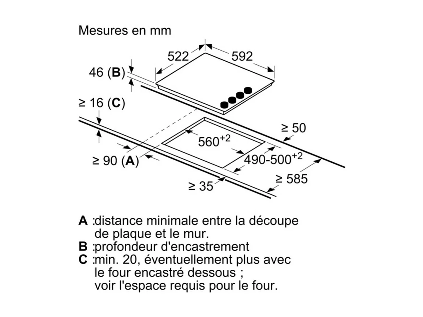 Plaque vitrocéramique BOSCH, PKE611CA8E