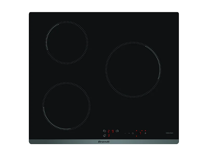 Brandt Table de cuisson induction 60cm 3 feux 4600w noir - bpi6310b
