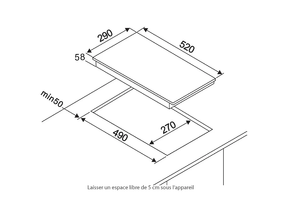 Plaque induction AMICA 3600W 29cm, AI 2527