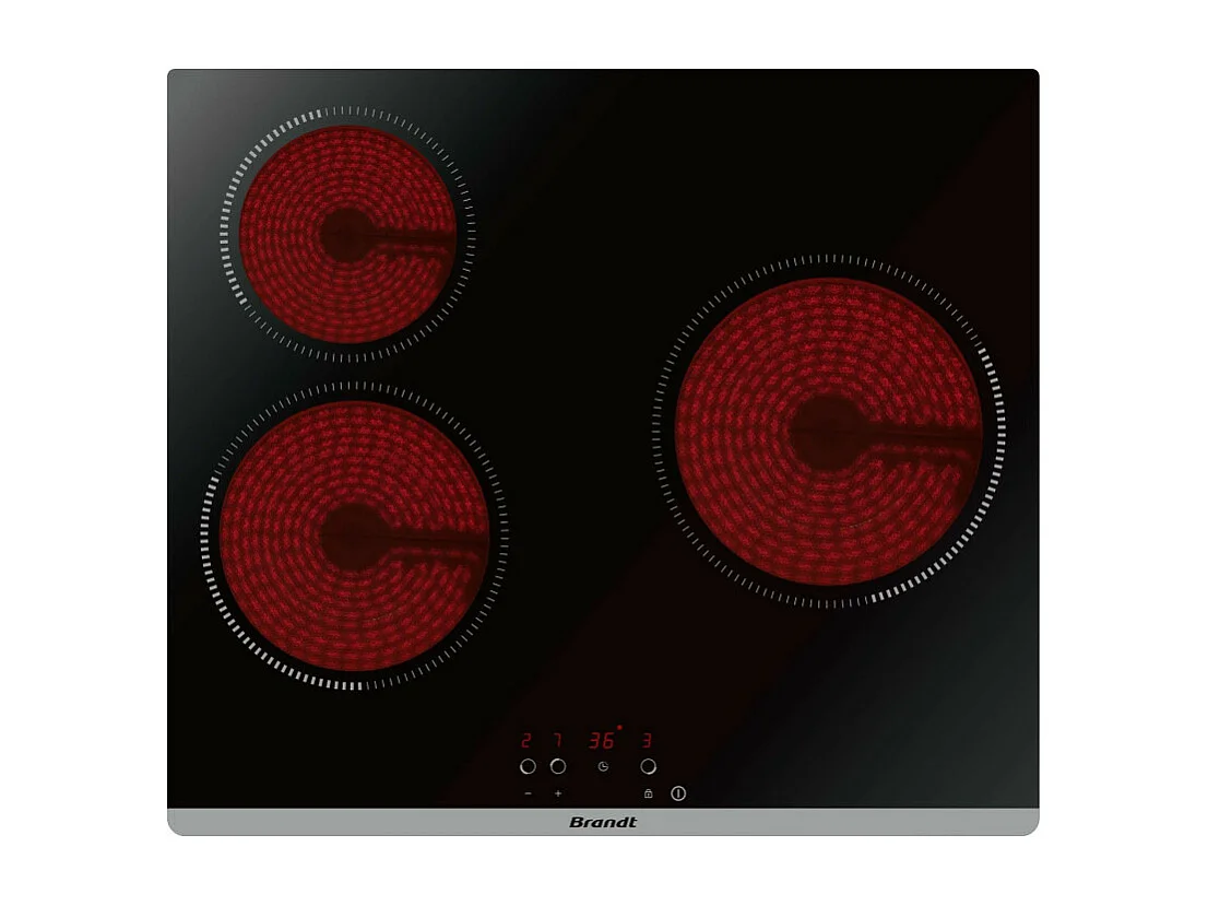 Plaque vitrocéramique BRANDT 60cm, BPV 6320 B
