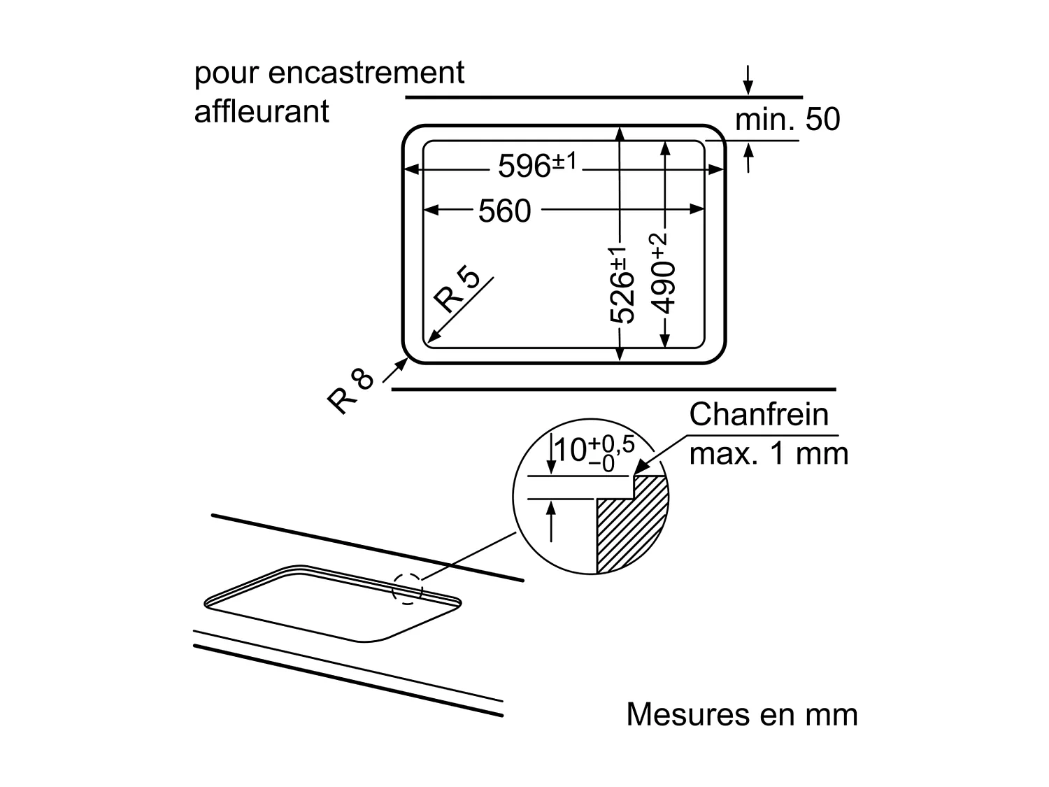 Plaque gaz BOSCH 7500W 59cm, 1041386